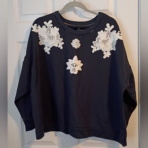 Victoria Beckham for Target Dark Navy Sweatshirt with White Applique Details